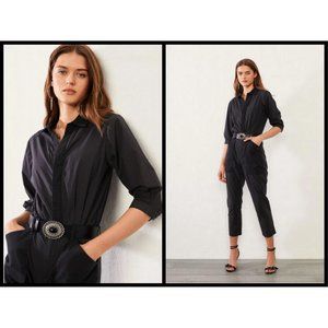 BA&SH Kalista Jumpsuit ~ 100% Organic Cotton Carbon Large L 10 NWT